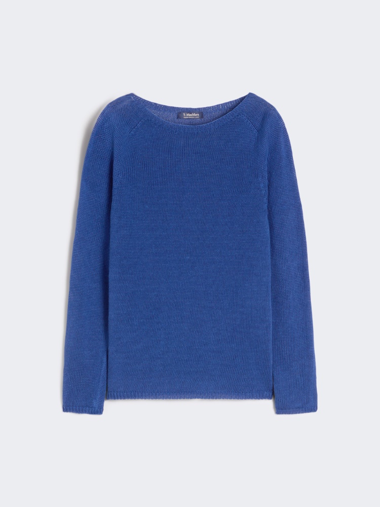 Basic-Pullover aus Leinengewebe - LICHTBLAU - Max Mara
