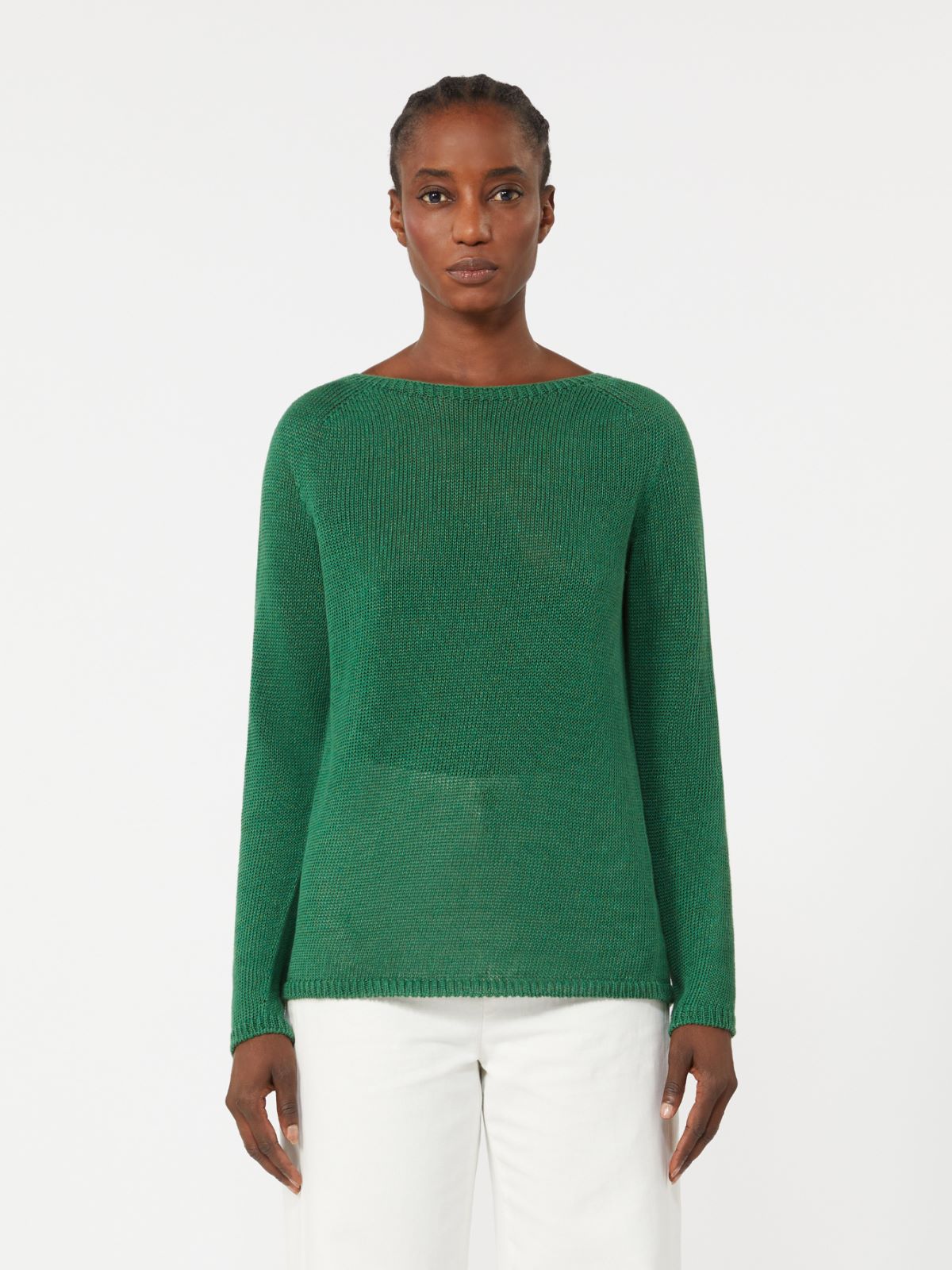 Basic-Pullover aus Leinengewebe - GRUEN - Max Mara - 8