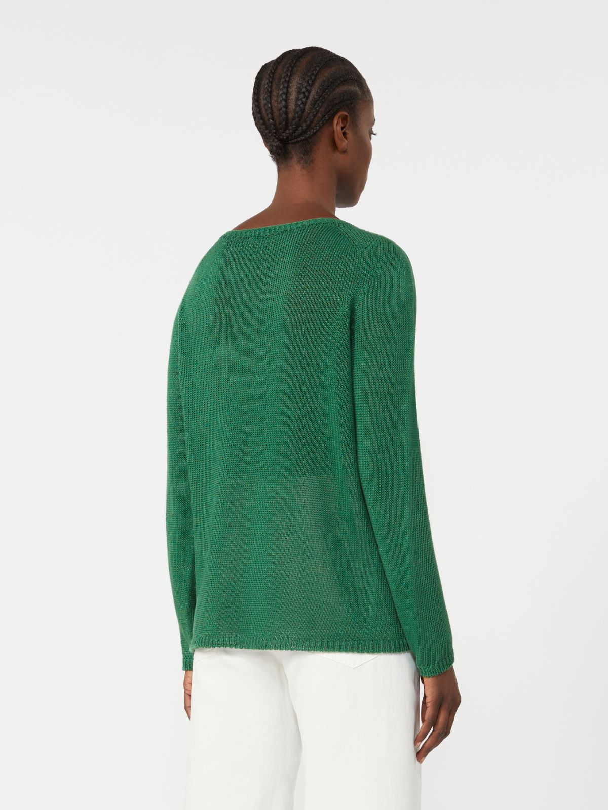 Basic-Pullover aus Leinengewebe - GRUEN - Max Mara - 8