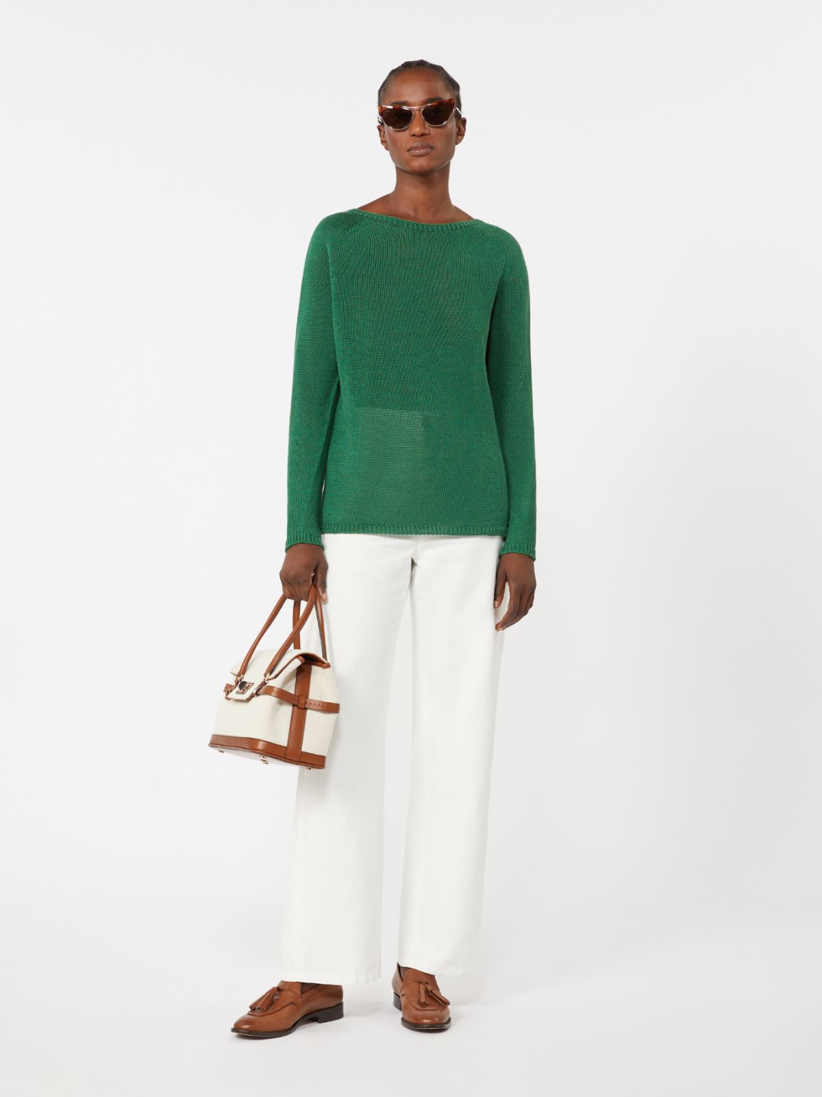 Basic-Pullover aus Leinengewebe - GRUEN - Max Mara - 8