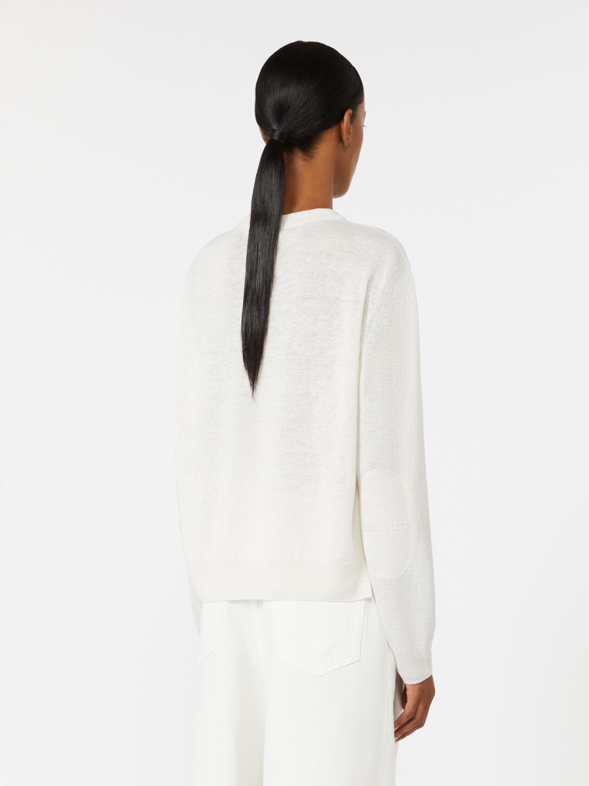 Linen yarn crew-neck sweater - MILK - Max Mara - 3