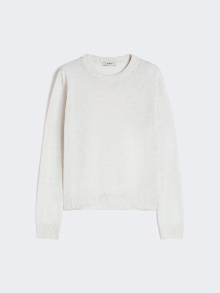 Linen yarn crew-neck sweater - MILK - Max Mara
