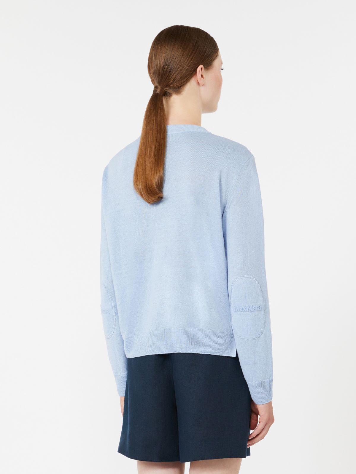 Linen yarn crew-neck sweater - SKY BLUE - Max Mara - 3