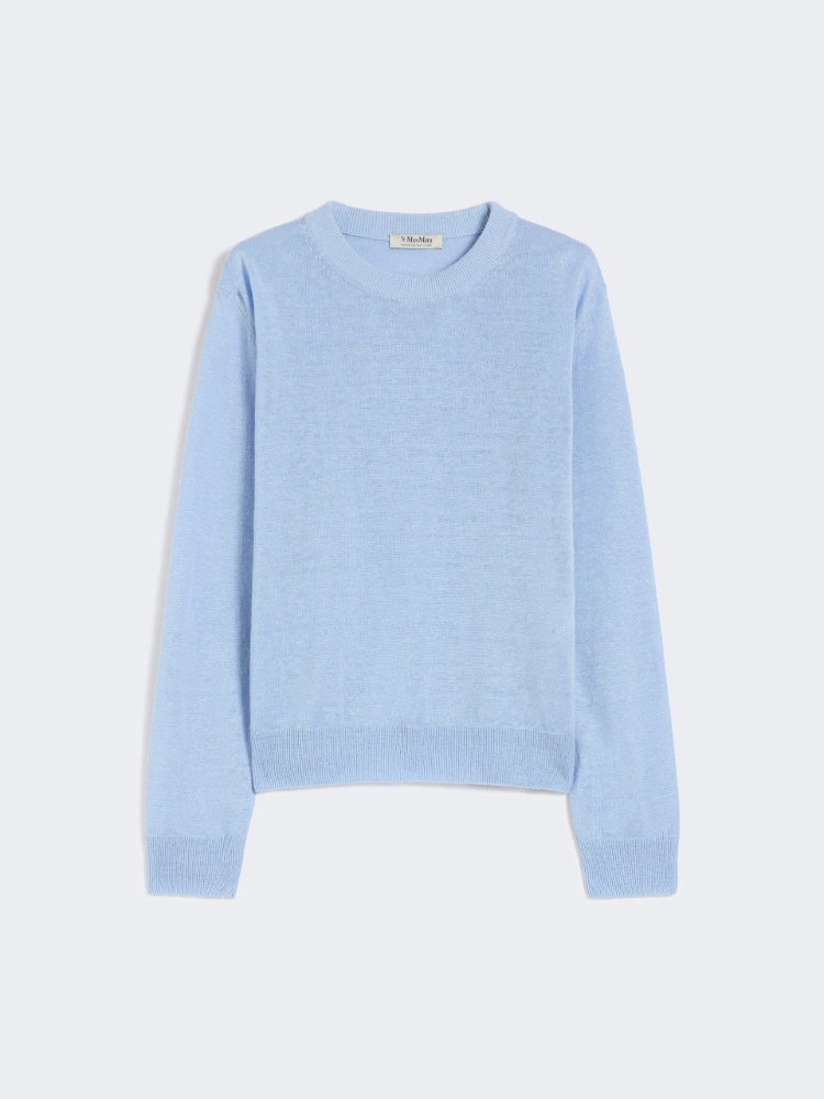 Linen yarn crew-neck sweater - SKY BLUE - Max Mara