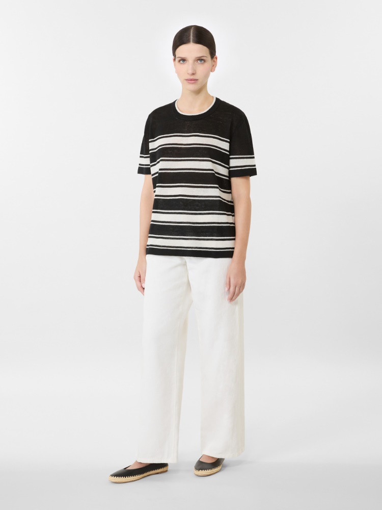 노르디카 린넨 스웨터 - BLACK