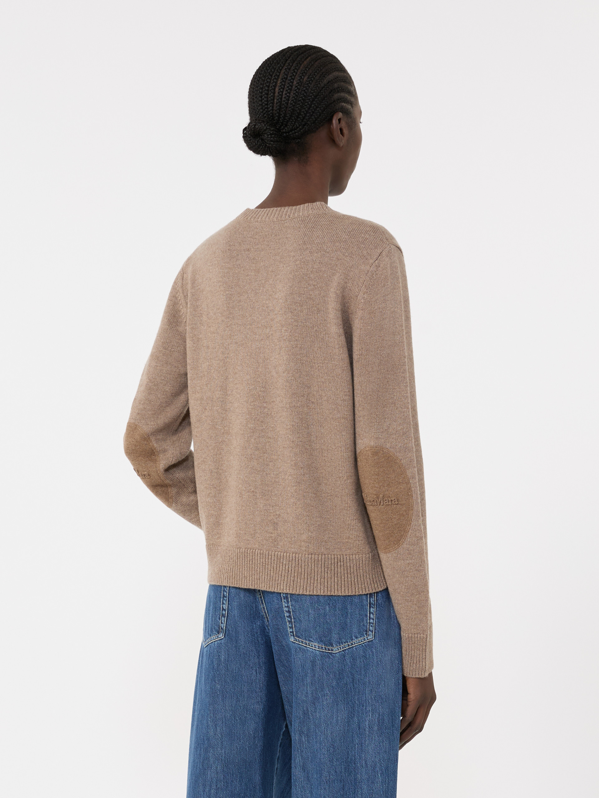 Wool and cashmere sweater with patch detail - CAMEL - Max Mara - 3