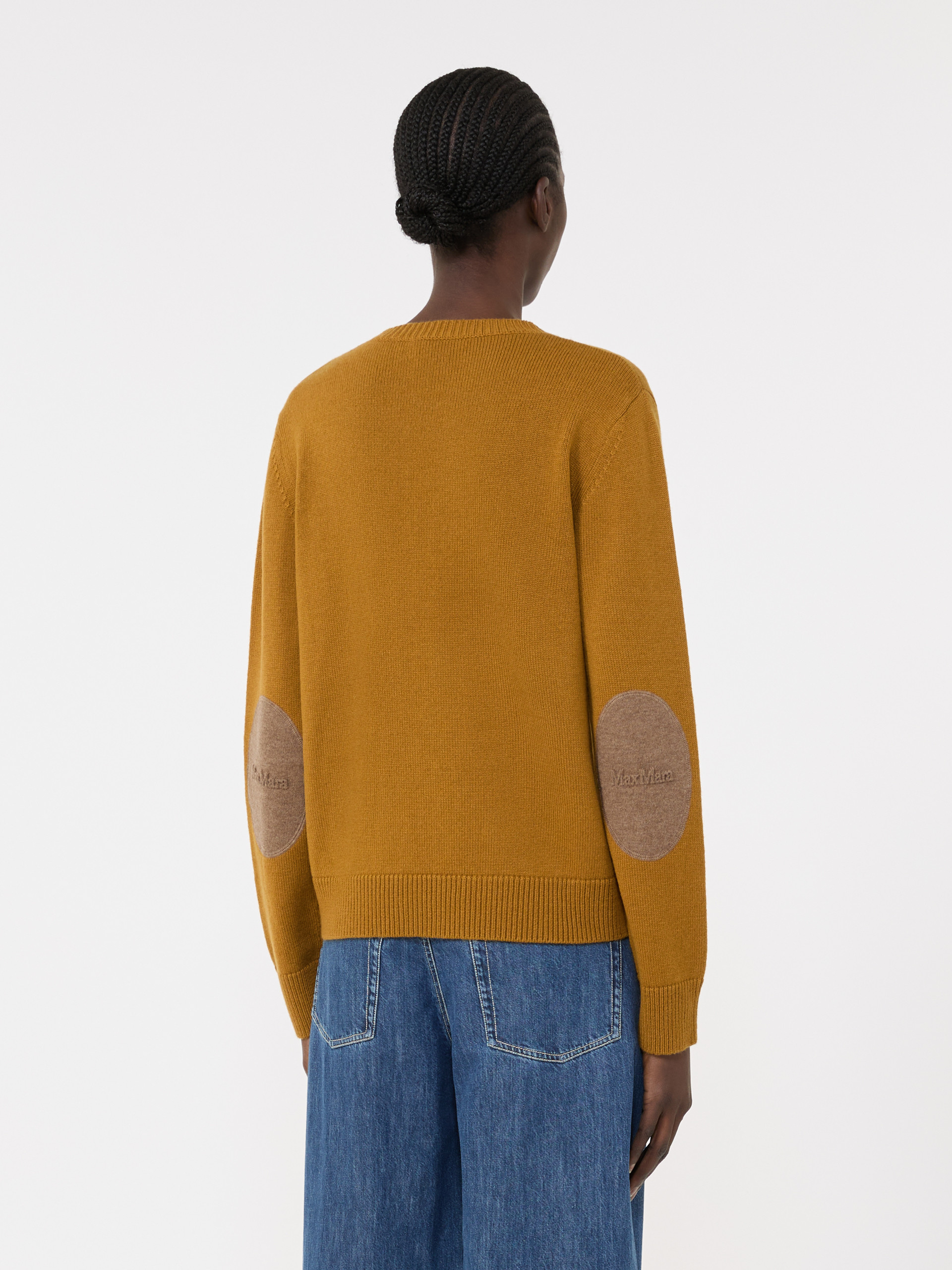 Wool and cashmere sweater with patch detail - MUSTARD - Max Mara - 3
