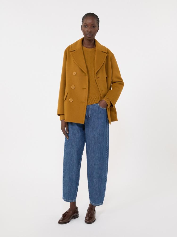 Wool and cashmere sweater with patch detail - MUSTARD - Max Mara