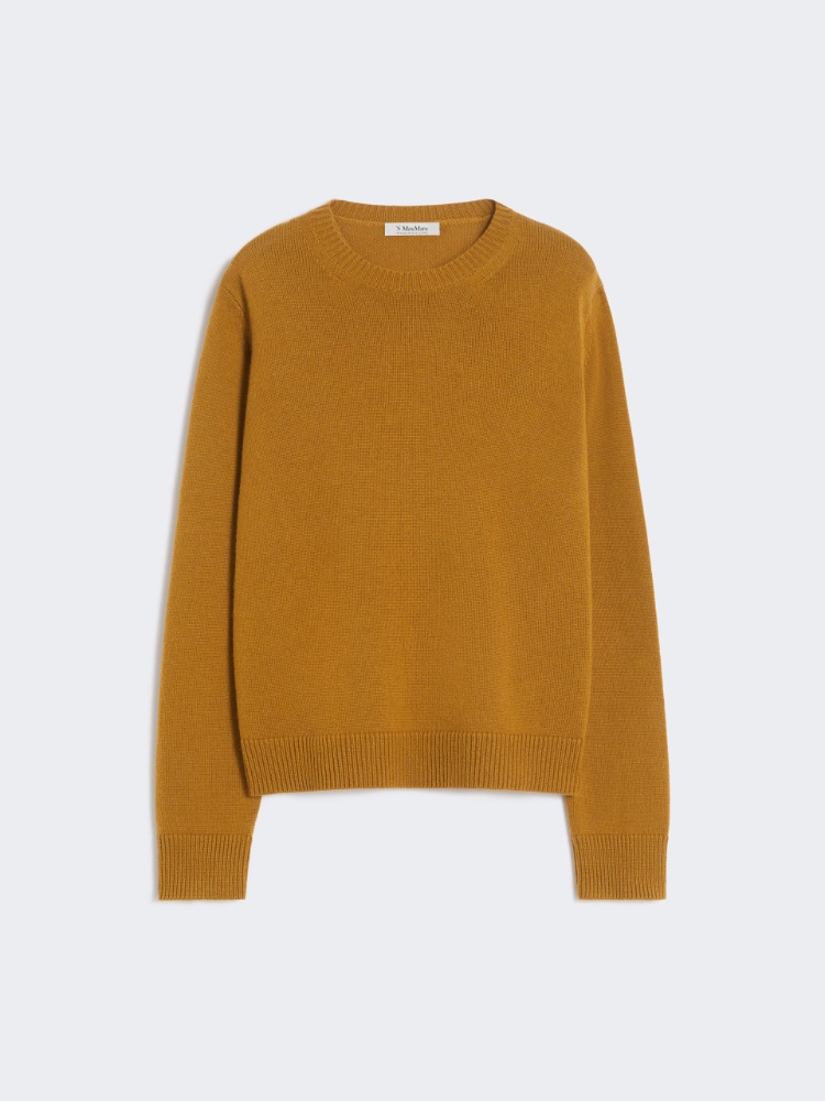 Wool and cashmere sweater with patch detail - MUSTARD - Max Mara
