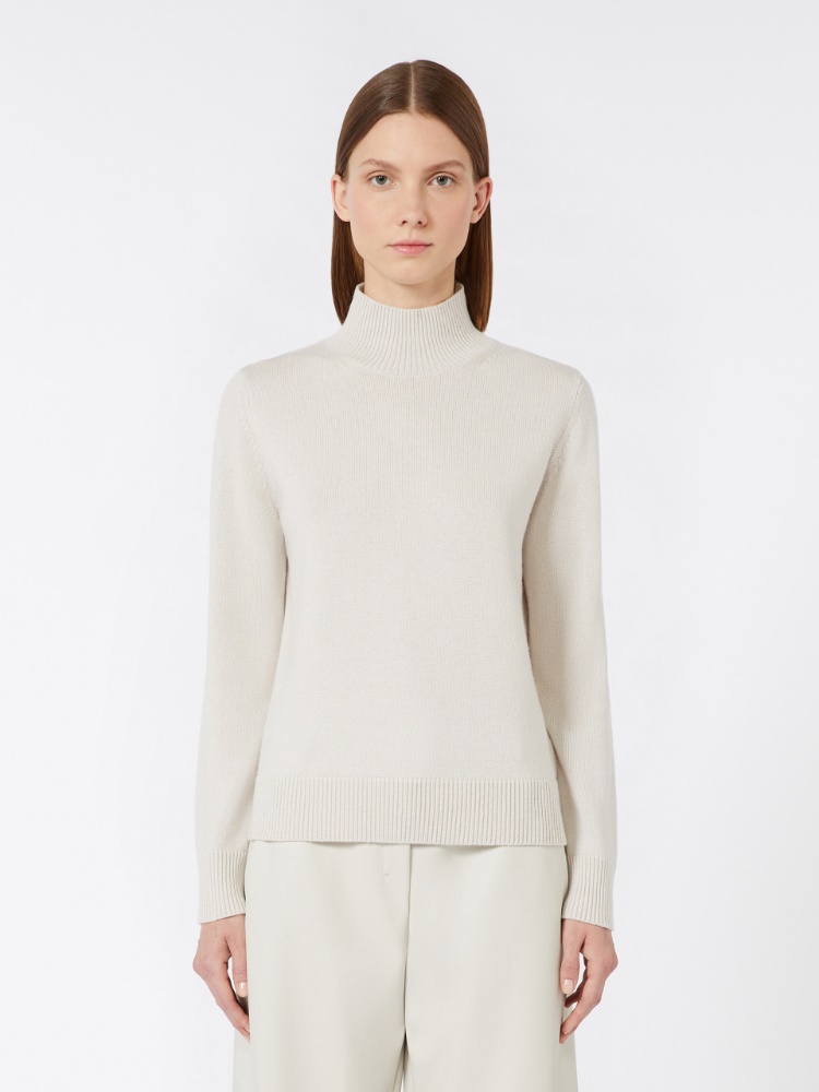 Wool and cashmere polo-neck sweater - SAND - 2