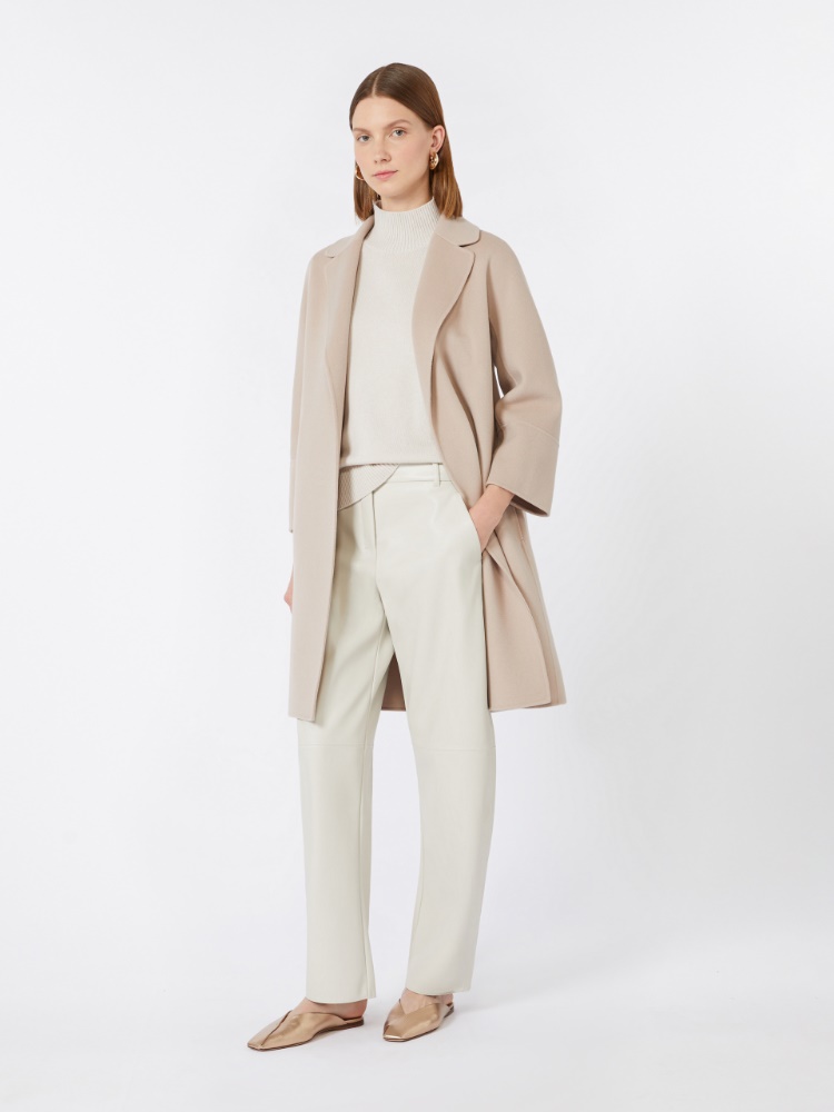 Wool and cashmere polo-neck sweater - SAND