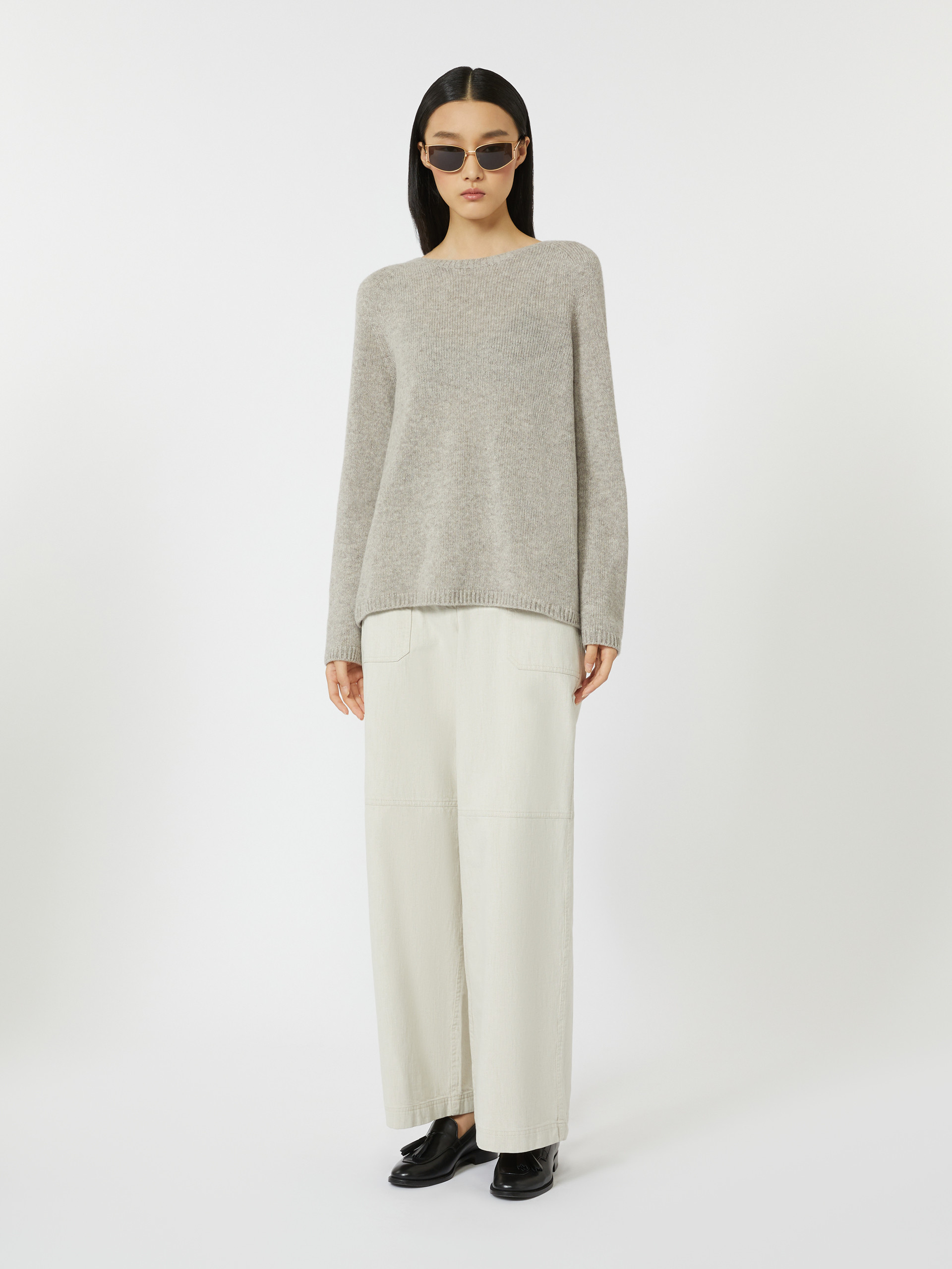Wool and cashmere yarn sweater - BEIGE - Max Mara