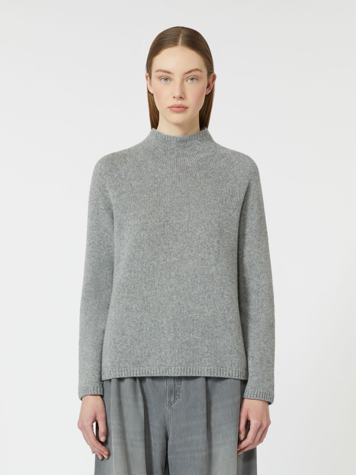 Wool and cashmere yarn polo-neck sweater - KAKI - Max Mara - 4