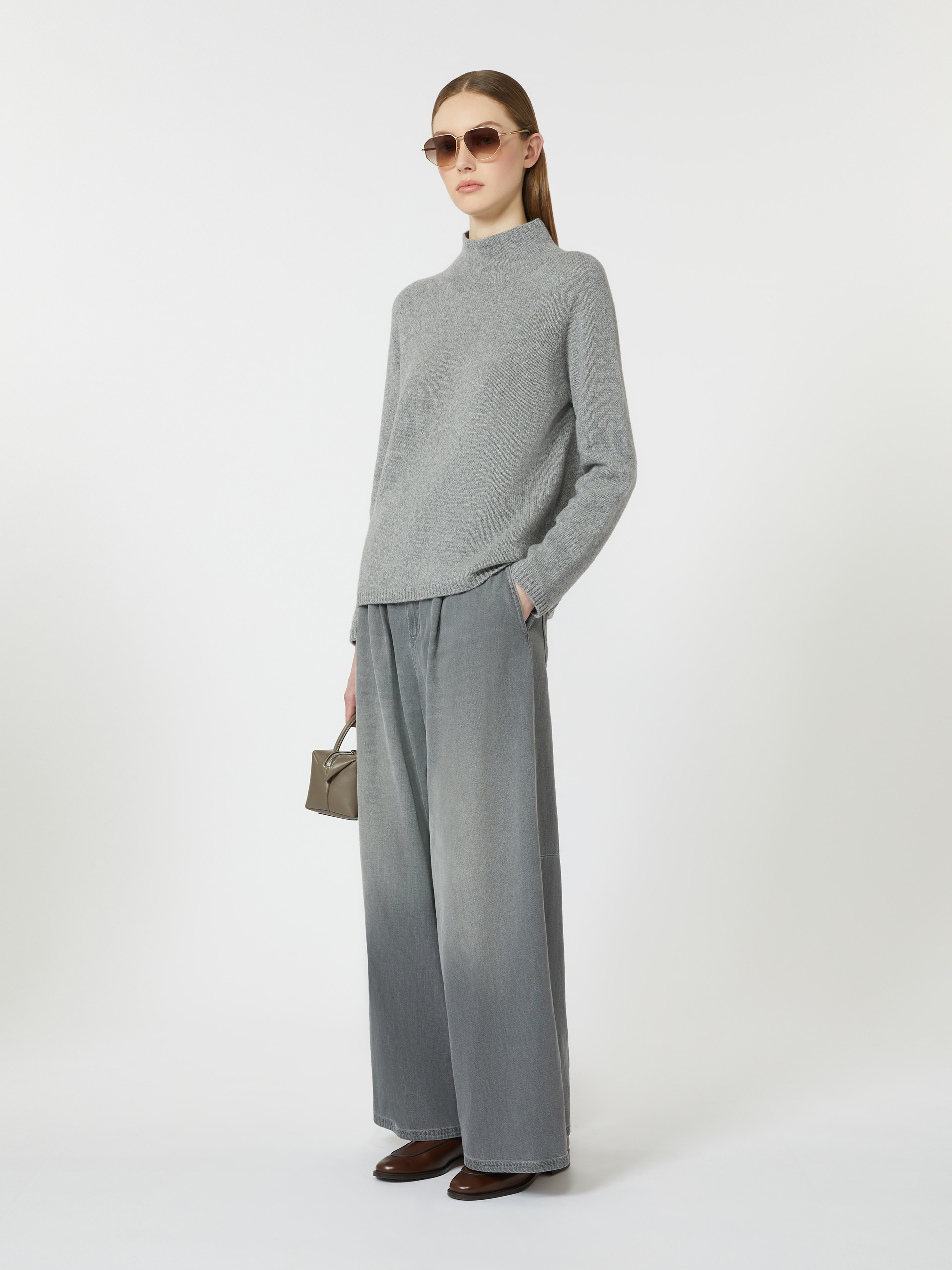 Wool and cashmere yarn polo-neck sweater - KAKI - Max Mara