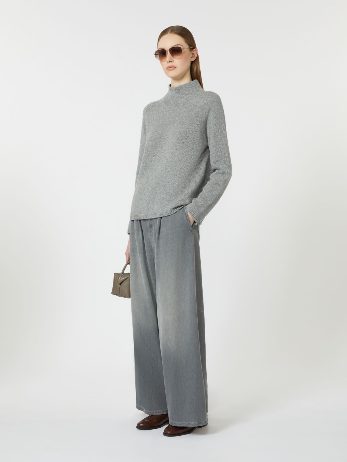 Wool and cashmere yarn polo-neck sweater - KAKI - Max Mara - 4