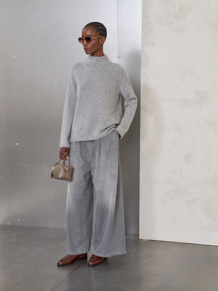 Wool and cashmere yarn polo-neck sweater + KAKI - Max Mara