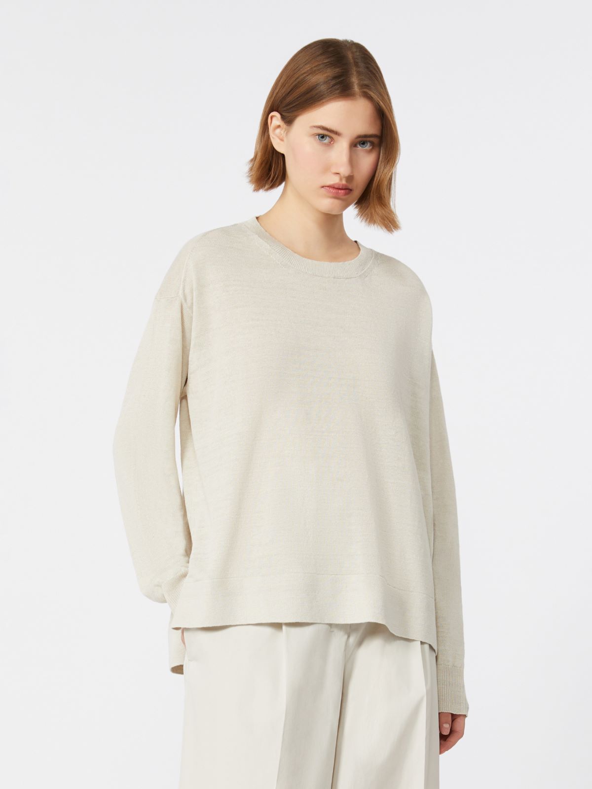 Pullover aus Leinengewebe - CREME - 2