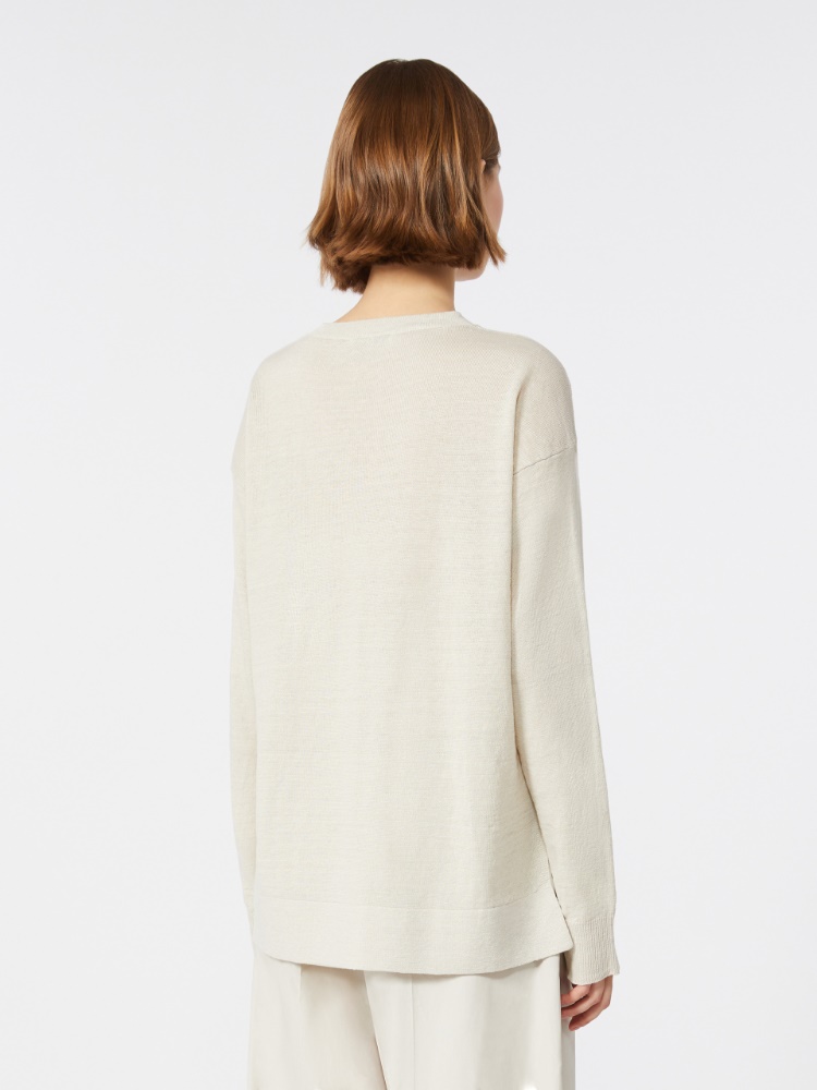Pullover aus Leinengewebe - CREME - 3