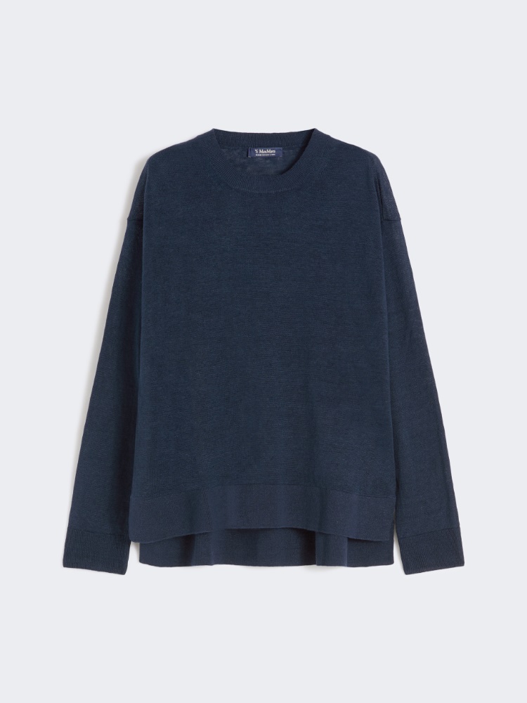 Linen yarn sweater - NAVY