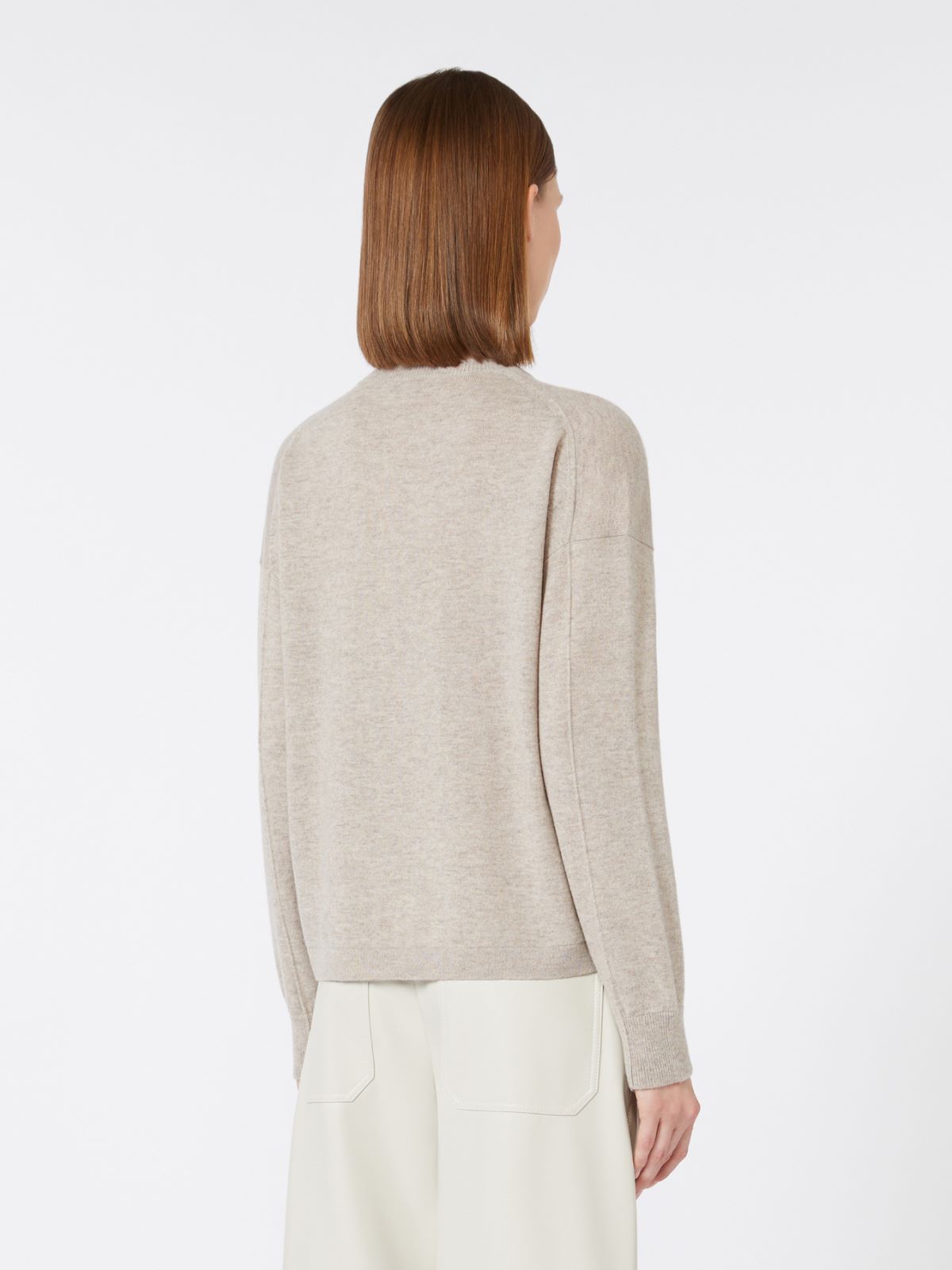 Boxy-fit wool and cashmere sweater - BEIGE - Max Mara - 4