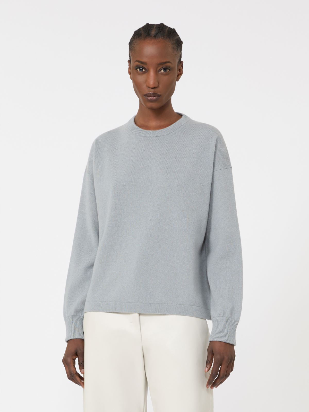 Boxy-fit wool and cashmere sweater - LIGHT BLUE - Max Mara - 10