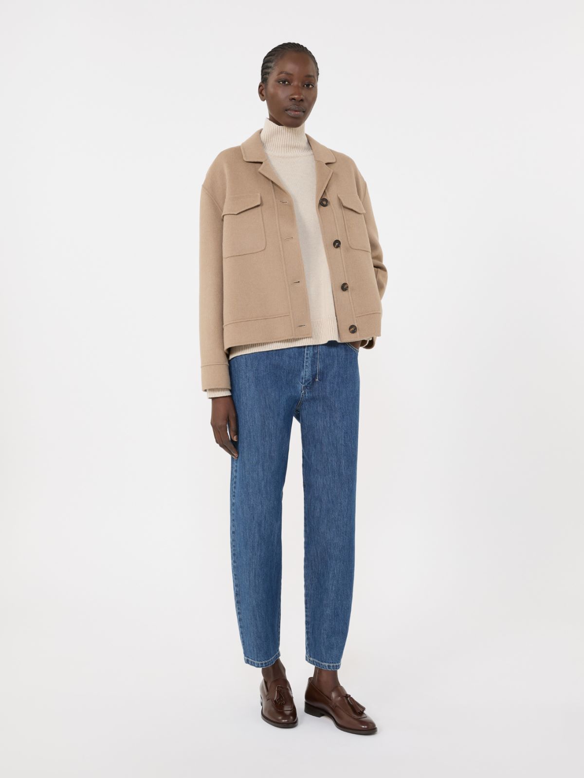 Boxy-fit wool and cashmere polo-neck sweater - WHITE - Max Mara - 4