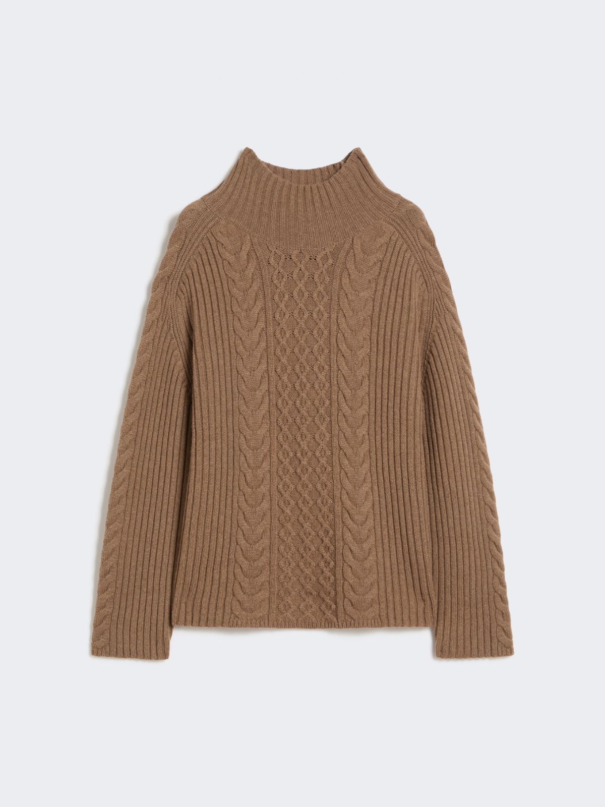 Cable-knit wool and cashmere polo-neck sweater - MUD - Max Mara - 8