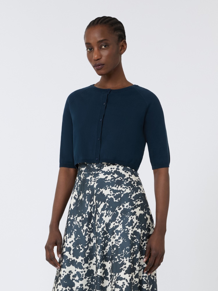 Coprispalle in filato di cotone - BLU MARINO - Max Mara - 2