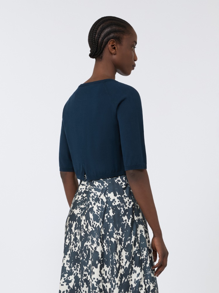 Coprispalle in filato di cotone - BLU MARINO - Max Mara - 3