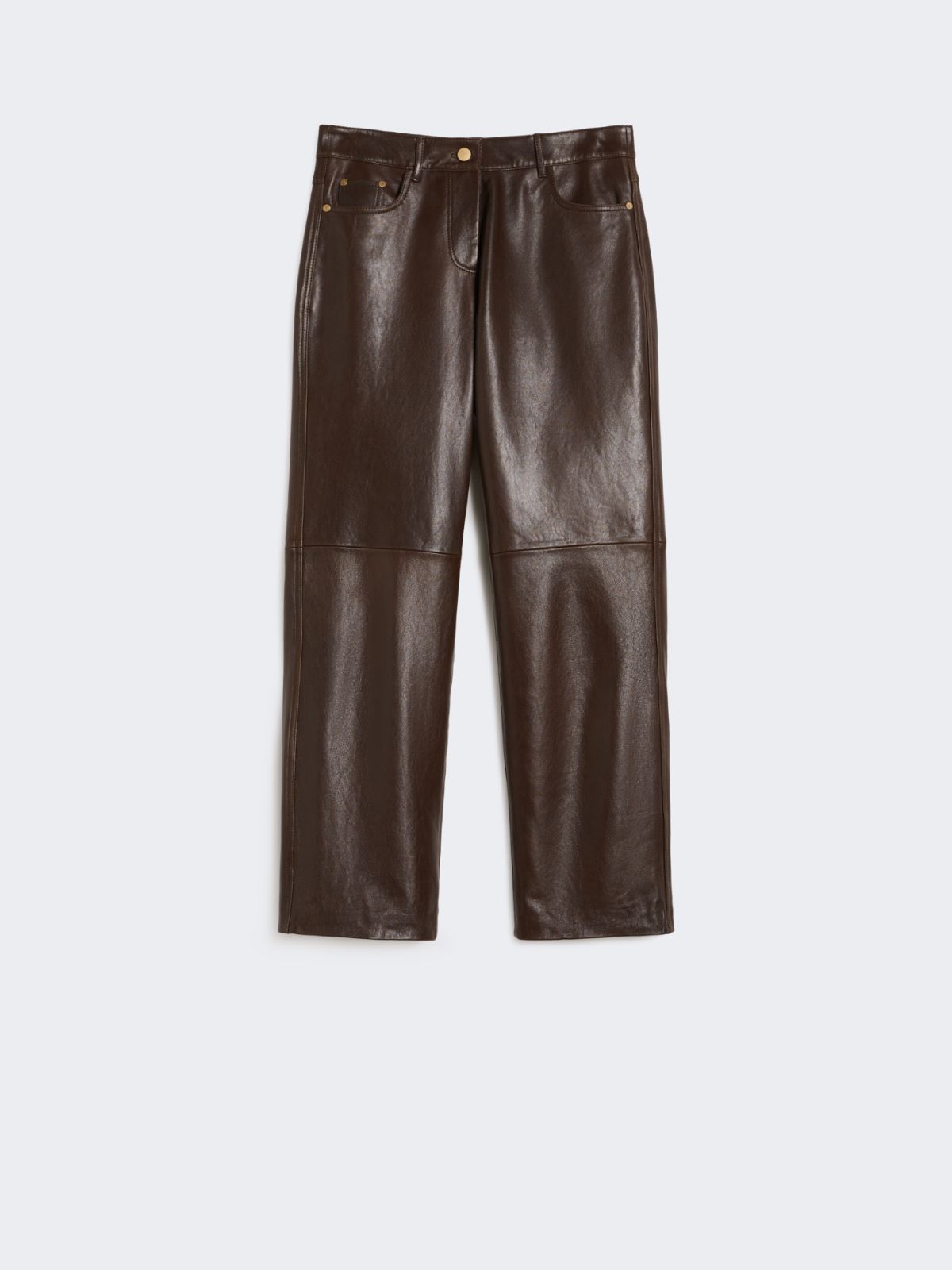 Nappa leather trousers - DARK BROWN - Max Mara - 9