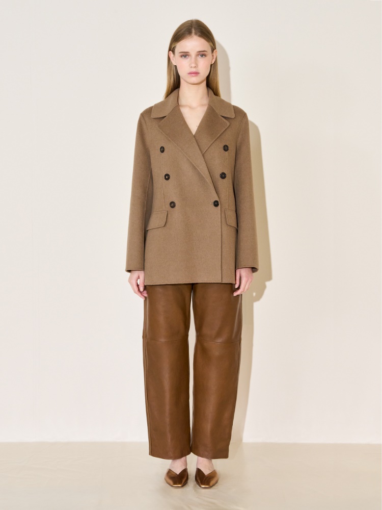 Nappa leather trousers + DARK BROWN - Max Mara