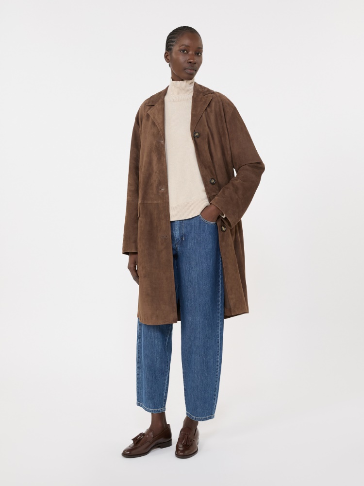 Suede overcoat - BROWN - Max Mara