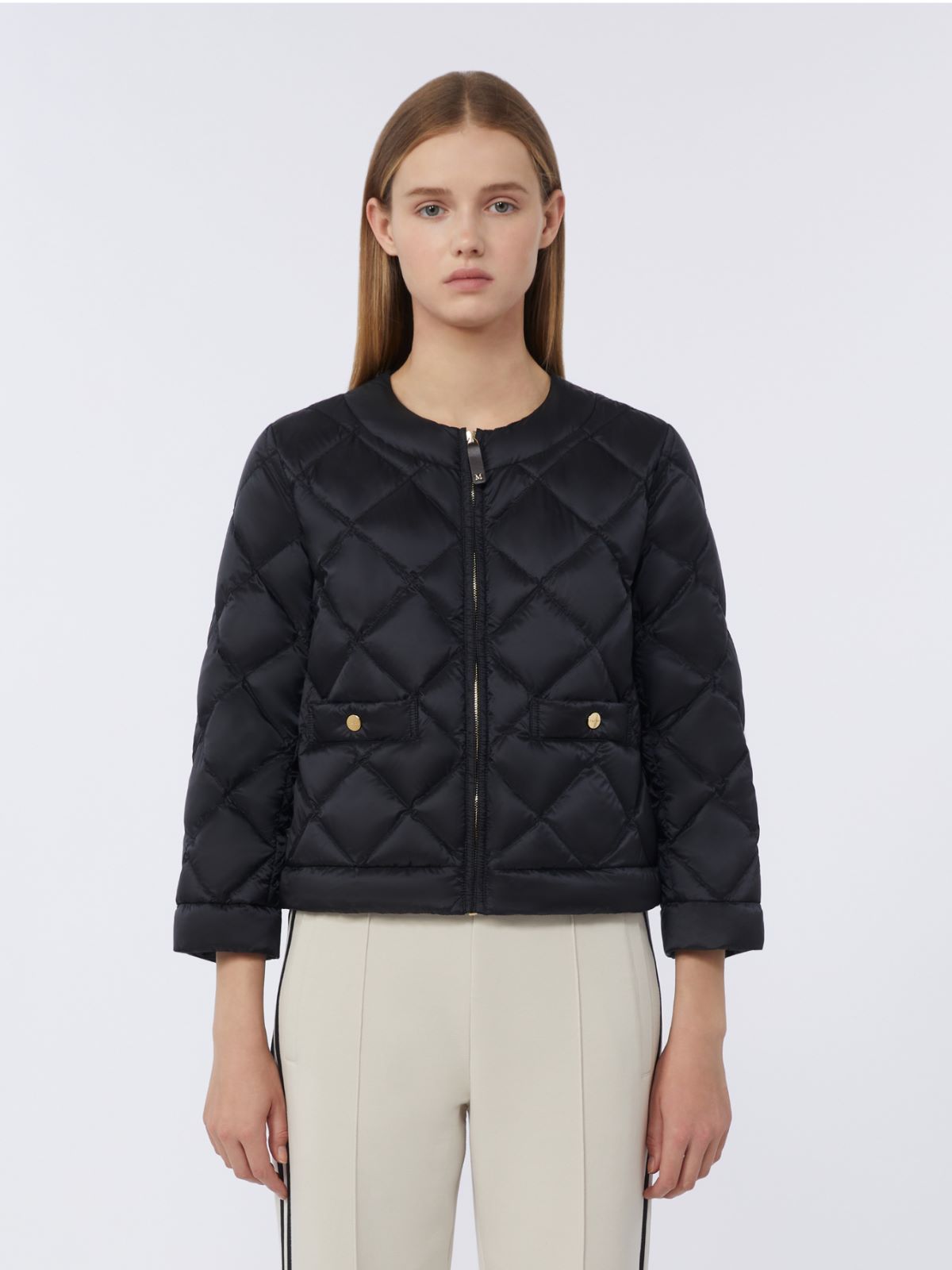 Short water-repellent canvas padded jacket - BLACK - Max Mara - 4