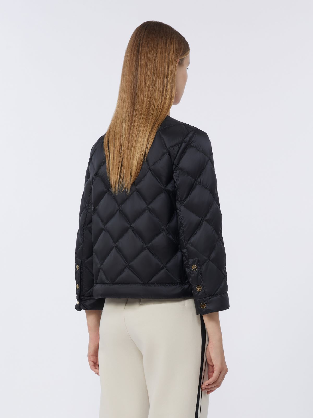 Short water-repellent canvas padded jacket - BLACK - Max Mara - 4