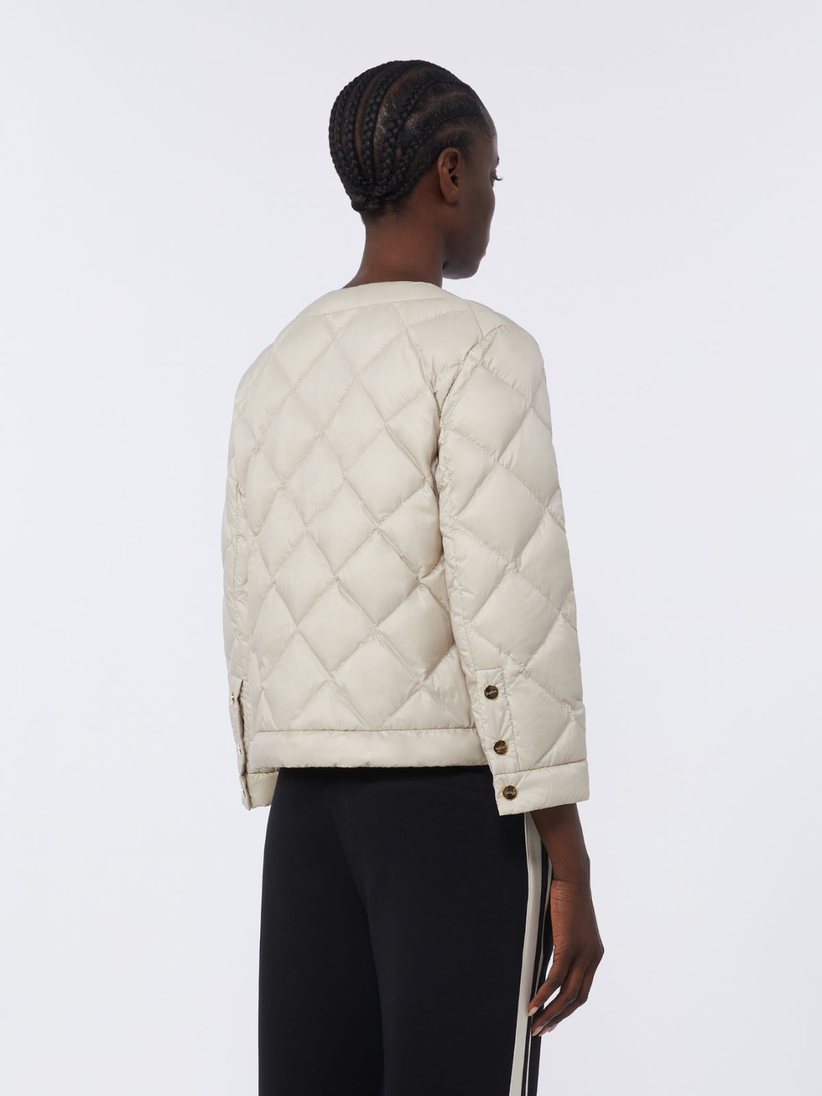 Short water-repellent canvas padded jacket - SAND - Max Mara - 5