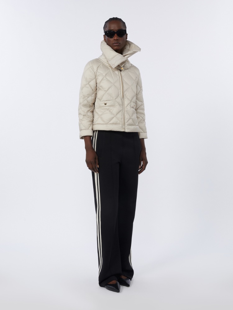 Short water-repellent canvas padded jacket + SAND - Max Mara