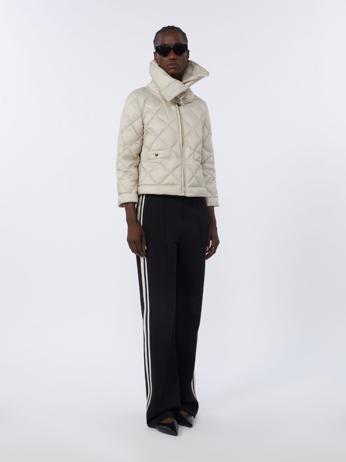 Short water-repellent canvas padded jacket - SAND - Max Mara - 5