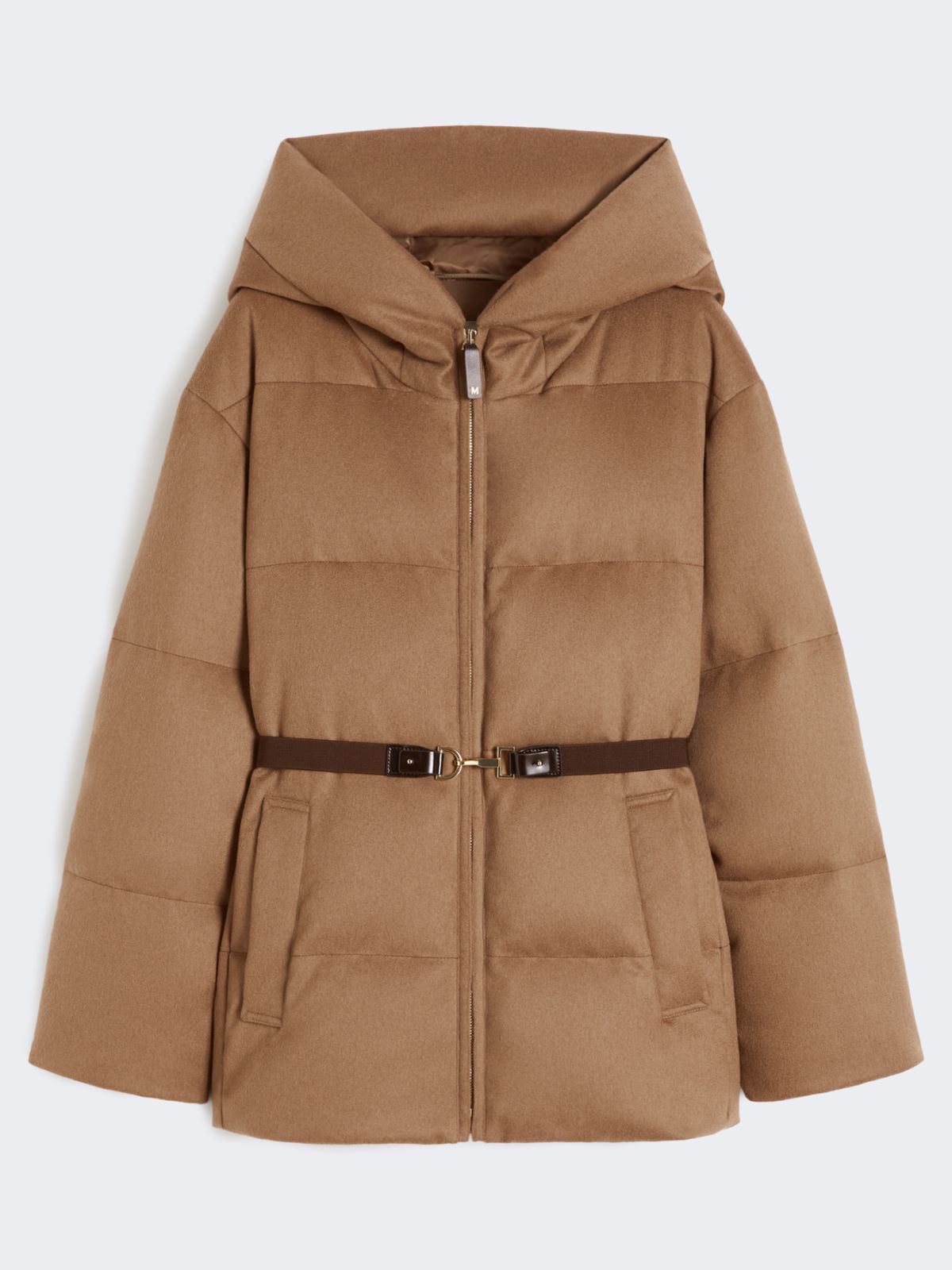 Short water-repellent canvas and camel down jacket - BROWN - Max Mara - 6