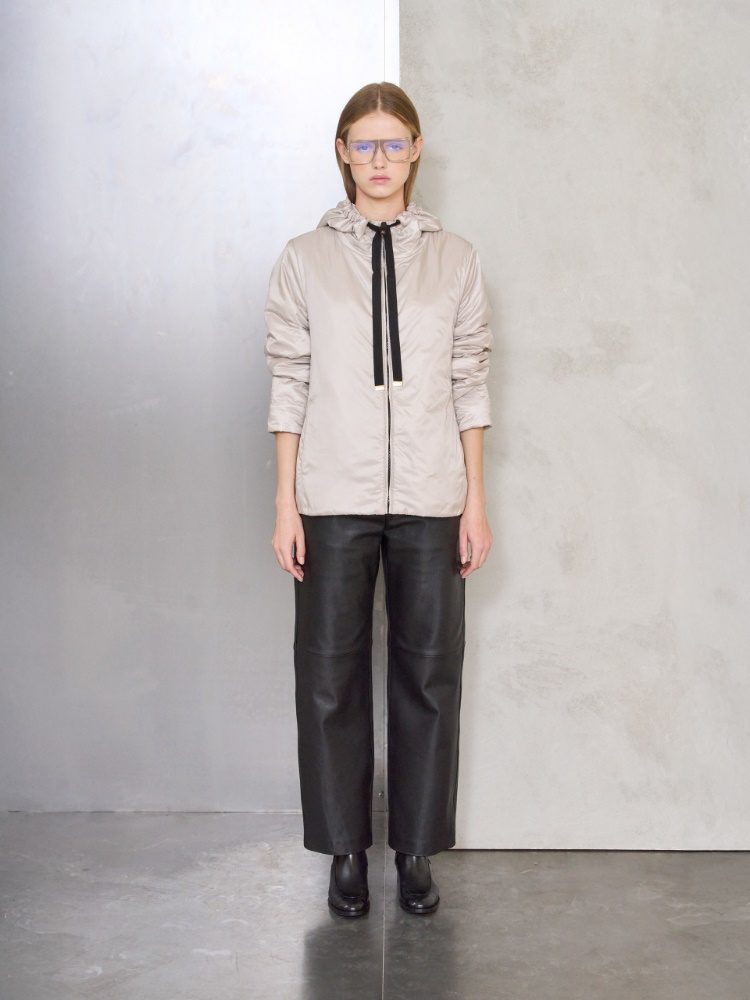 Padded water-repellent canvas hooded jacket + BEIGE - Max Mara