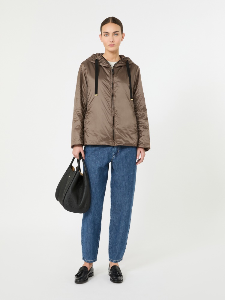 Cameluxe padded jacket with hood - HAZELNUT BROWN - Max Mara