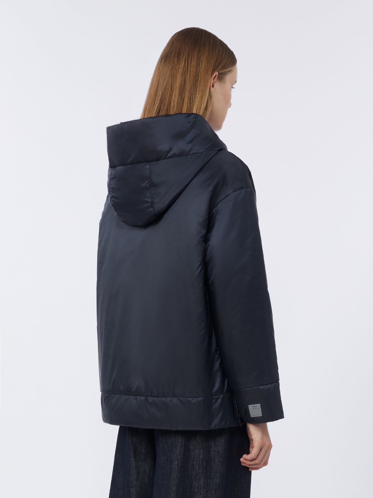Veste rembourrée avec capuche en toile imperméable - BLEU NUIT - Max Mara - 5