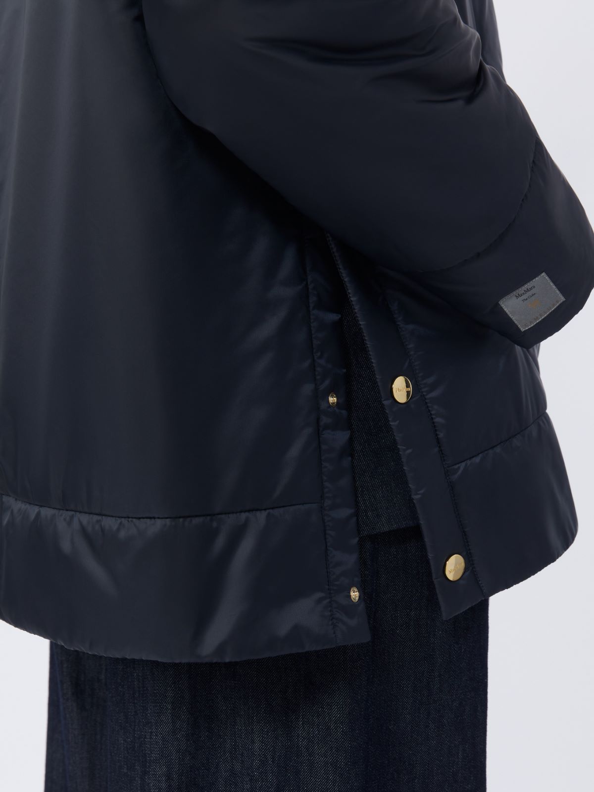Veste rembourrée avec capuche en toile imperméable - BLEU NUIT - Max Mara - 5