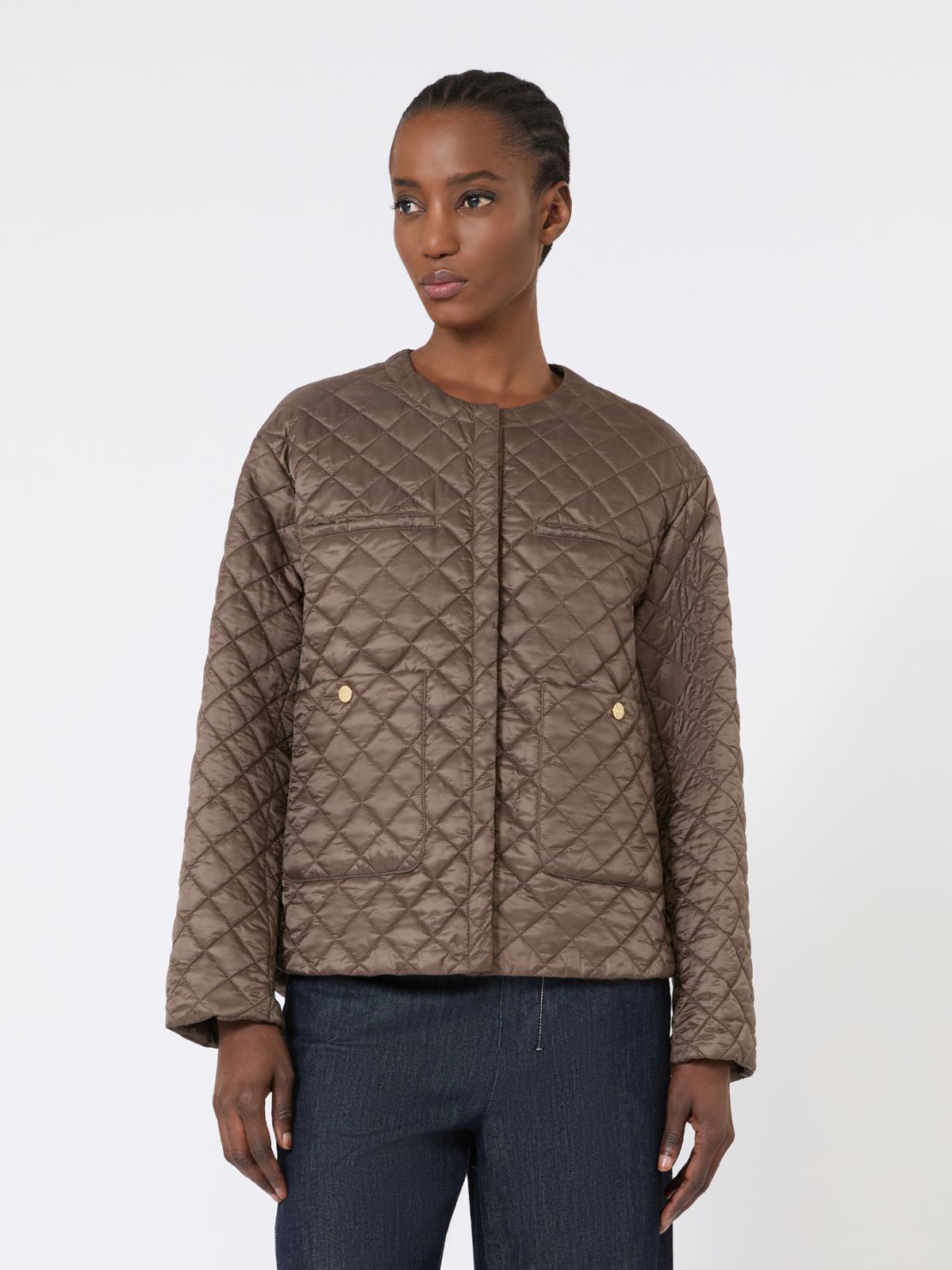 Veste rembourrée en toile imperméable - NOISETTE - Max Mara - 5