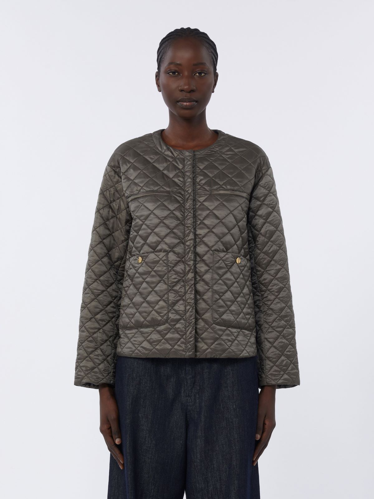 Veste rembourrée en toile imperméable - GRIS FONCE - Max Mara - 4