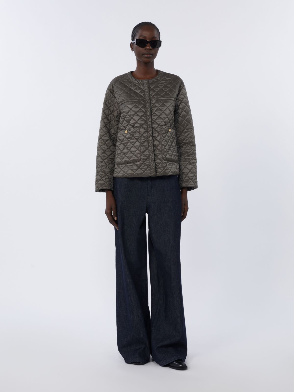 Veste rembourrée en toile imperméable - GRIS FONCE - Max Mara - 4