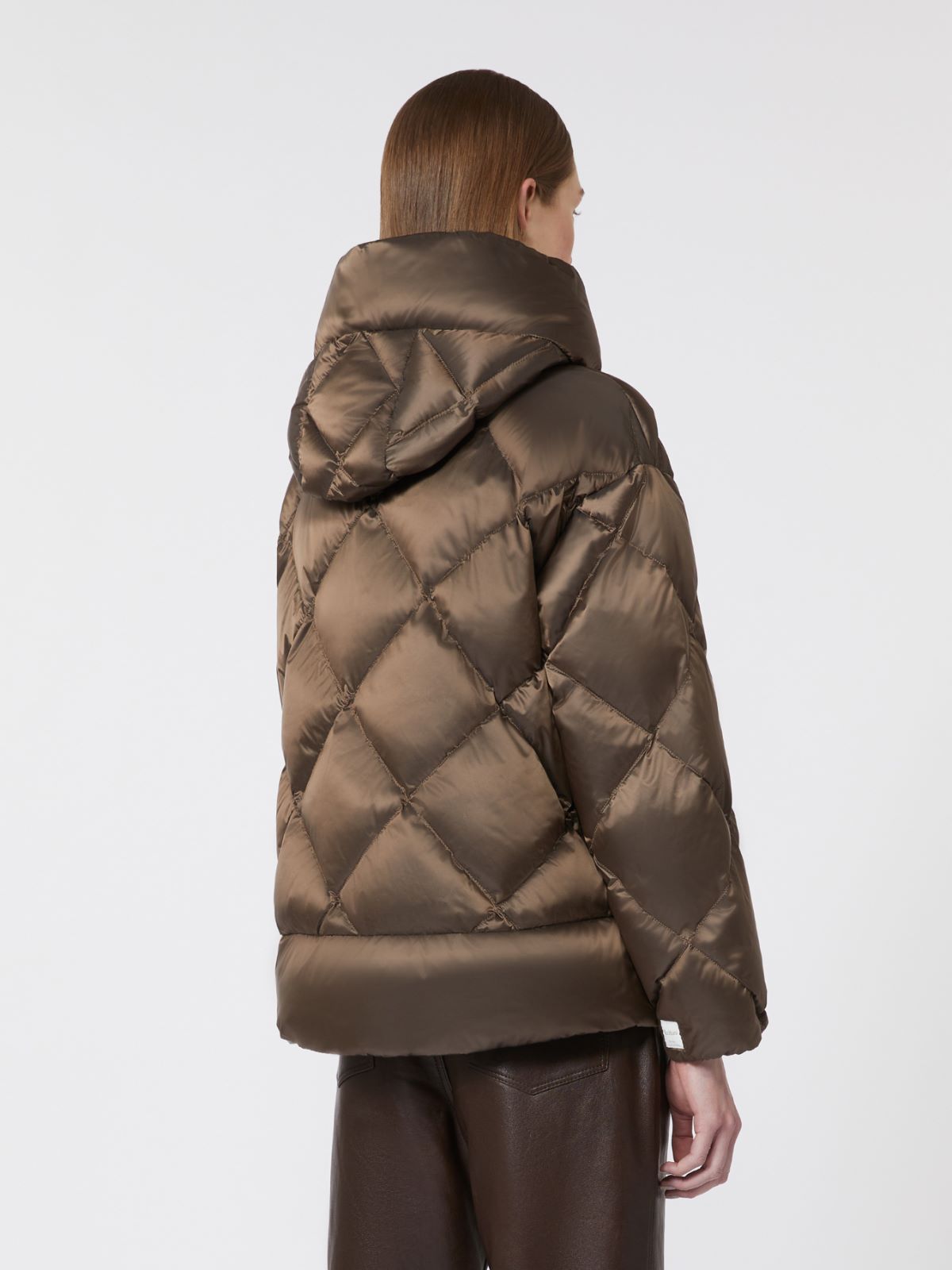 Water-repellent canvas belted down jacket - HAZELNUT BROWN - Max Mara - 5