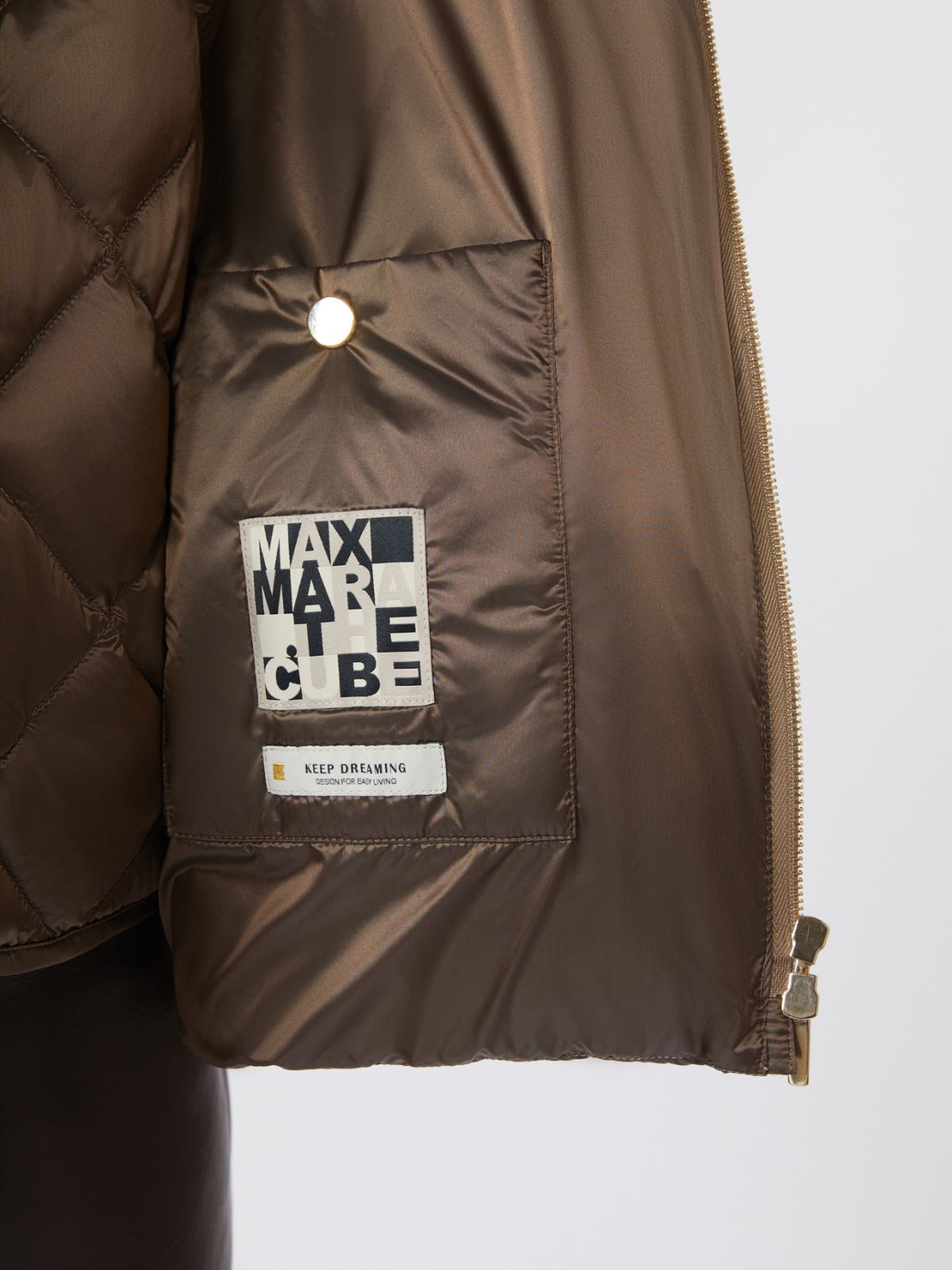 Water-repellent canvas belted down jacket - HAZELNUT BROWN - Max Mara - 5