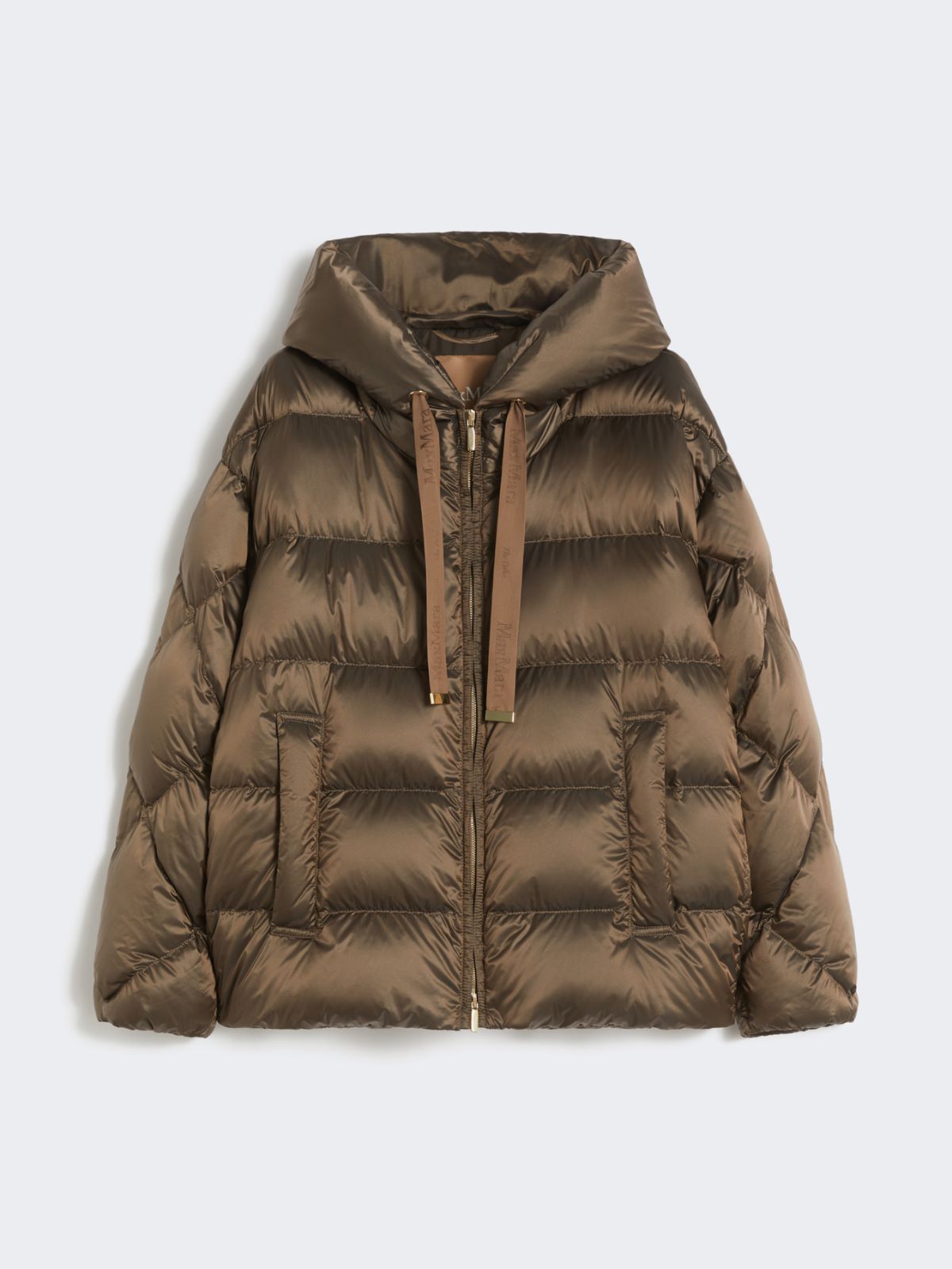 Water-repellent canvas belted down jacket - HAZELNUT BROWN - Max Mara - 9