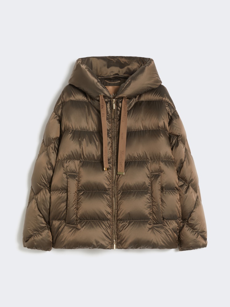 Water-repellent canvas belted down jacket - HAZELNUT BROWN - Max Mara