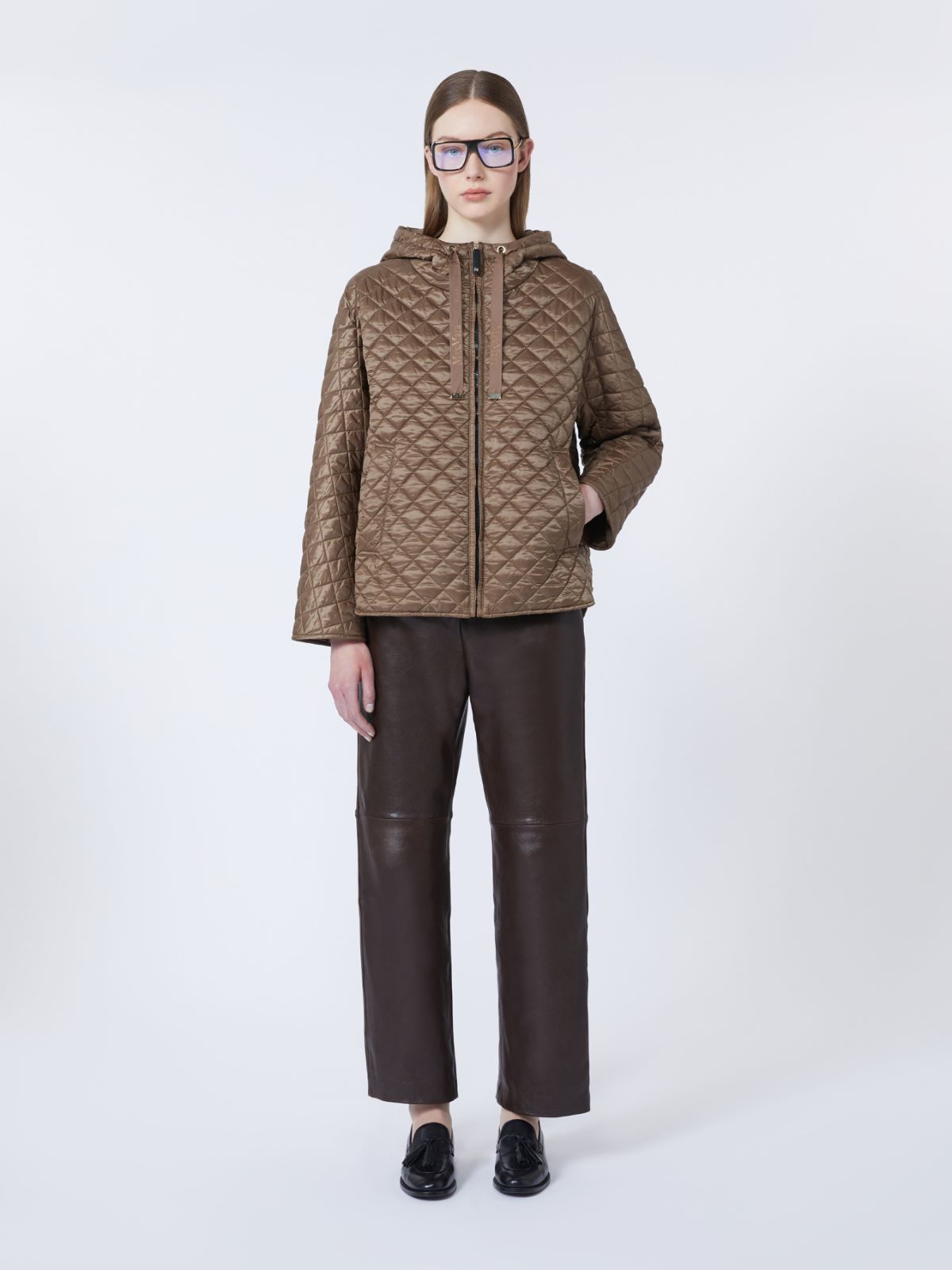 Quilted water-repellent canvas padded jacket - TOBACCO - Max Mara - 8